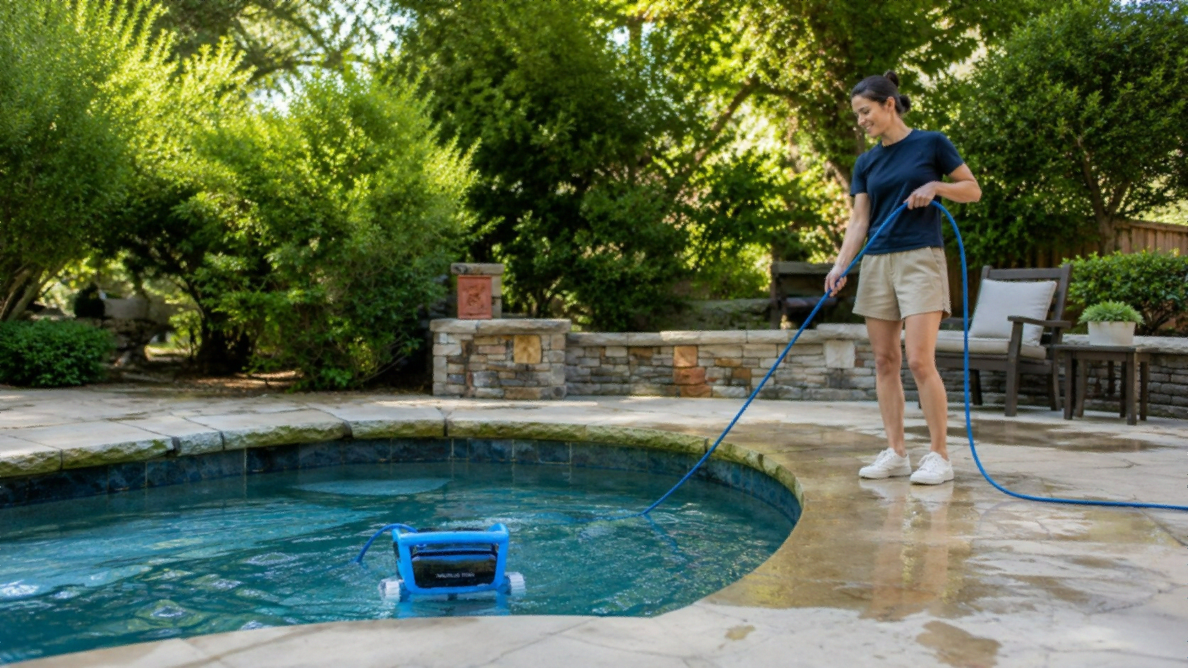 Dolphin Nautilus Titan 2026 robotic pool cleaner with Wi-Fi and waterline scrubbing